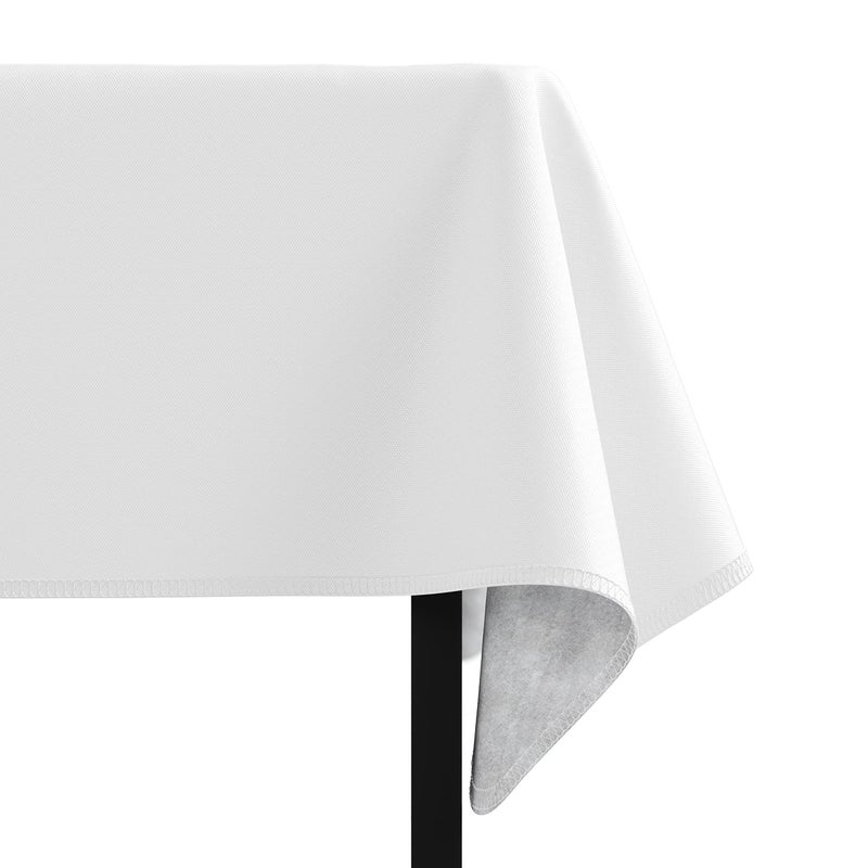 Exquisite White Vinyl Tablecloths - 54 in. x 70 in. - Pack of 1 Rectangle Tablecloth with Flannel Backing - Plastic, Reusable & Waterproof - Image 2